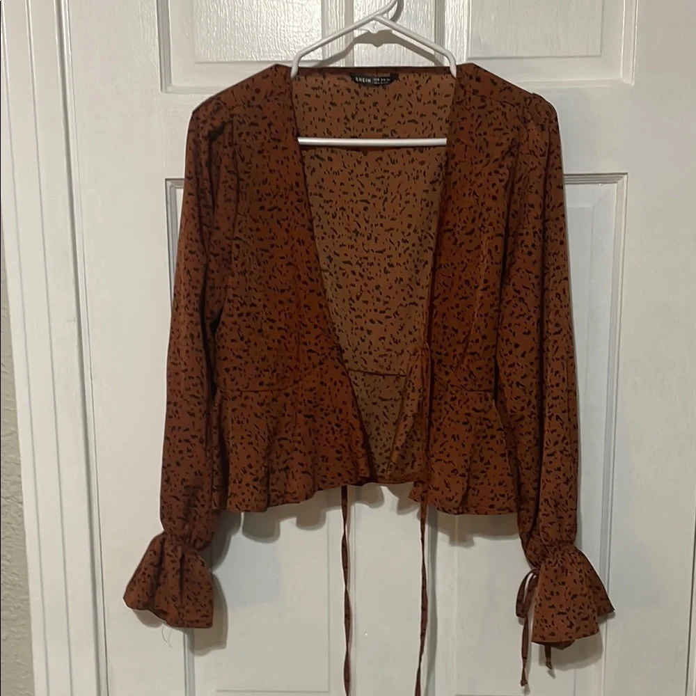 Rust orange tie front top - Picture 5 of 5